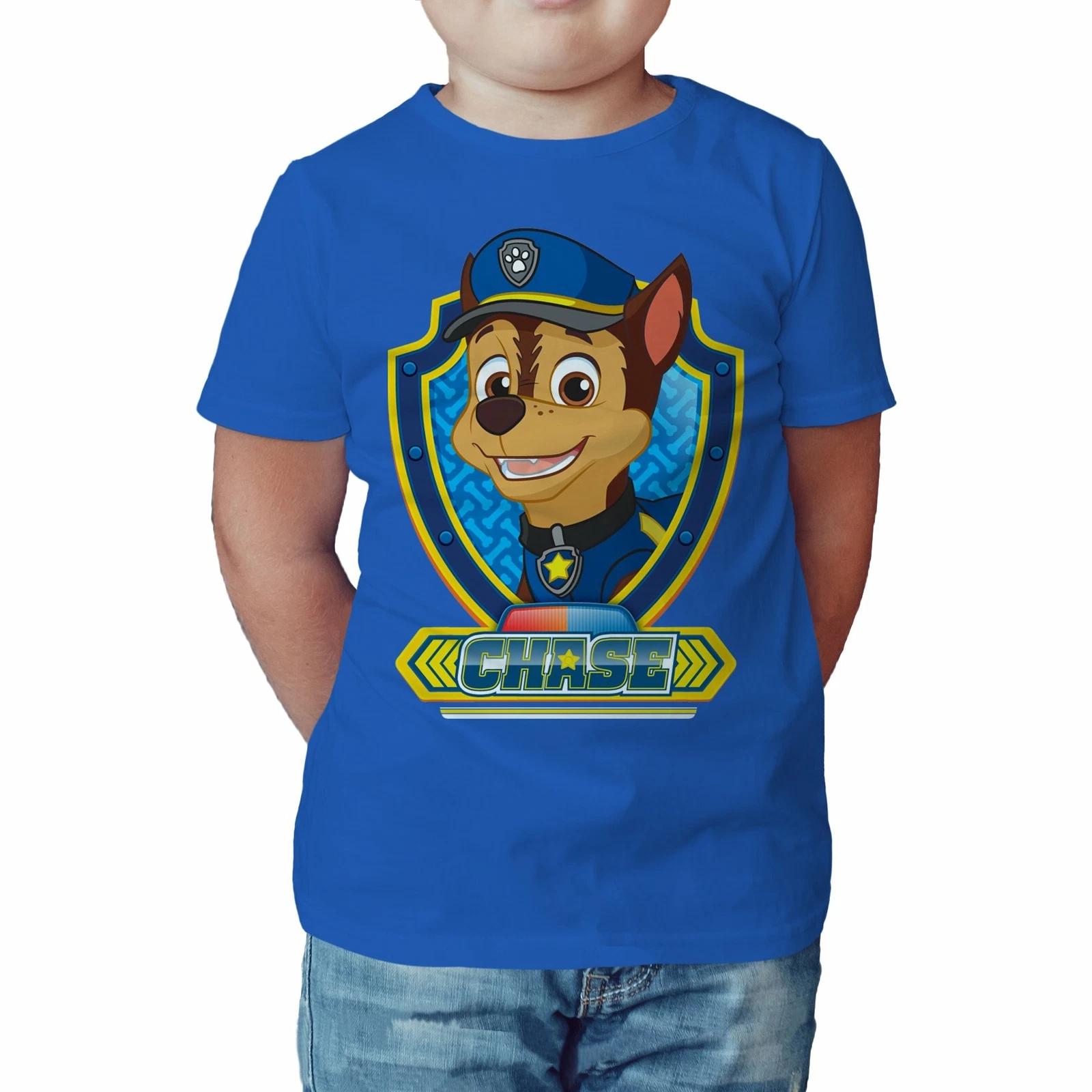 Paw Patrol Chase Kids T-Shirt Cartoon Dog Short Sleeve Tee Boys T Shirt 120