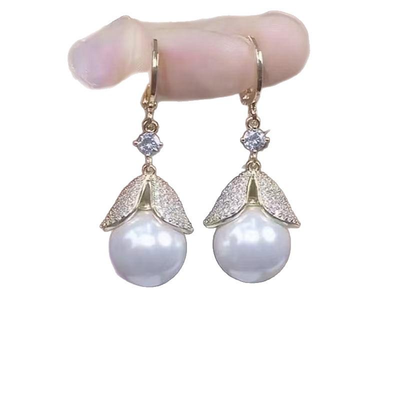 S925 Sterling Silver Pearl Stud Earrings - Light Luxury, High-End, Retro, Ins Style