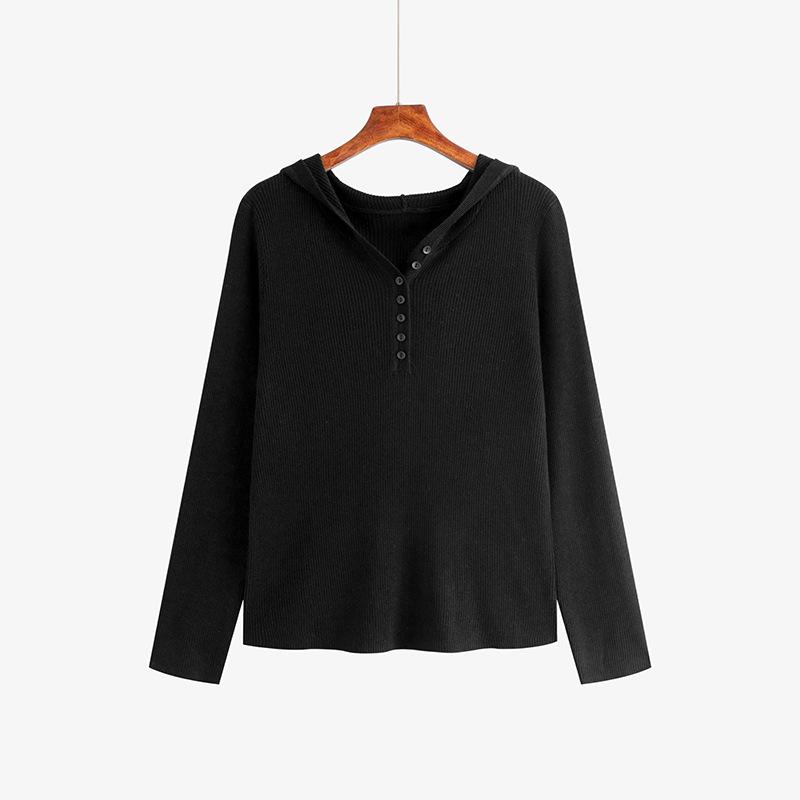 Plus Size Women's Hooded Pullover Casual Autumn All In One Loose Knit Sweater