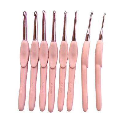 8Pcs Soft Handle Crochet Hook Set Diy Portable Accessories Easy Use Handmade Sewing Tool Scarf Sweater Home Knitting Needle