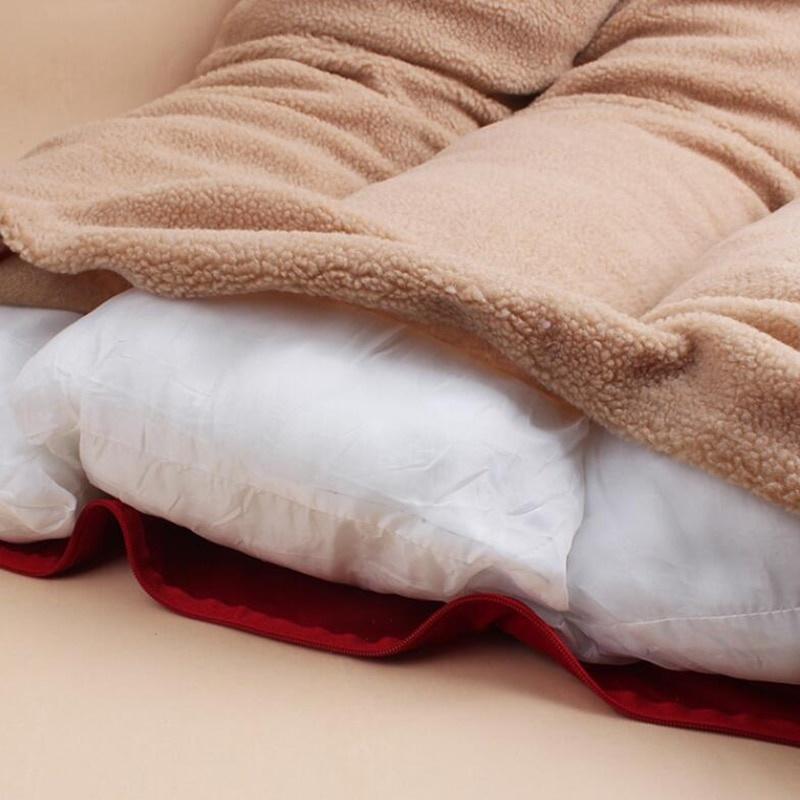 Winter Dog Bed Mattress Thicken Pet Cats Cushion Soft Warm Fleece Detachable Washable Small Medium Large Dogs Mat Pad