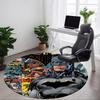 1 szt. Okrągły dywanik biurowy Batman Comics, Pod krzesła biurowe, Sypialnia, Salon, Wystrój domu, Dekoracja pokoju, Dostępny w różnych rozmiarach
