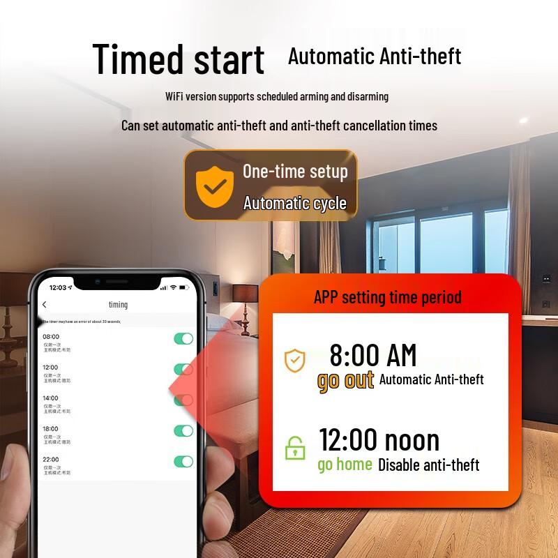 LFang Smart WiFi Infrared Door/Window Alarm with Door Sensor