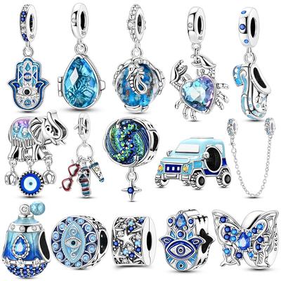 Butterfly Blue Zircon Crab Perfume Bottle Beads Fit Bracelet Charmscopper Original Women Diy Fine Gift Accessories