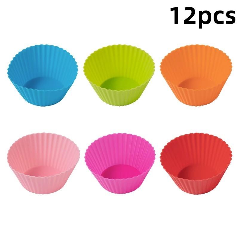 

12/24 шт. Силиконовый инструмент для кексов, форма для выпечки, форма для кексов и маффинов для приготовления тортов, кухня 12-pcs разноцветные