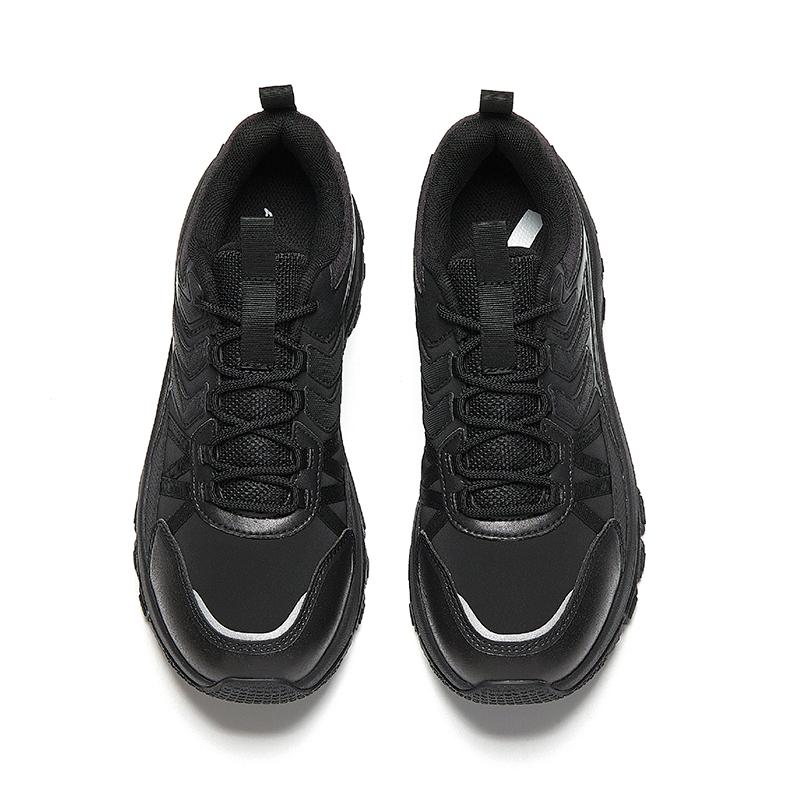 Anta Comfortable Fashion Versatile Synthetic Leather Fabric Shock Absorbing Wear Resistant Low Top Casual Running Shoes Men sneaker Black 912545584-4