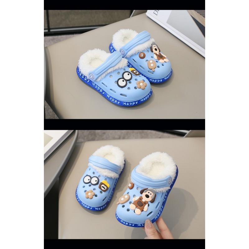 Odnímatelné, Dětské boty s roztomilým zimním teplem a plyšovými, hřejivými bavlněnými botami, bavlněné pantofle