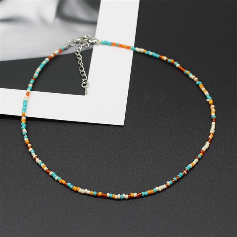 New Korean Sweet Colorful Chokers Collar Boho Seed Beaded Clavicle Necklaces for Women Girls Trendy Jewelry
