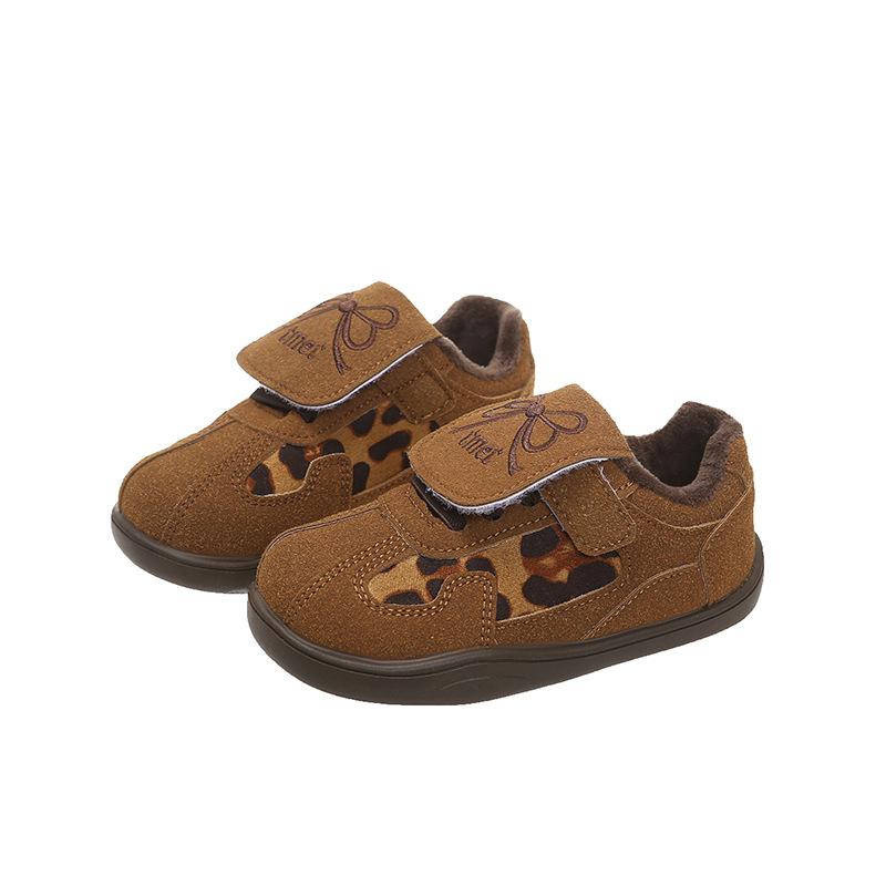 Girls' moral training shoes leopard print children's sports shoes 2025 spring and autumn primary school students autumn and winter shoes women's treas