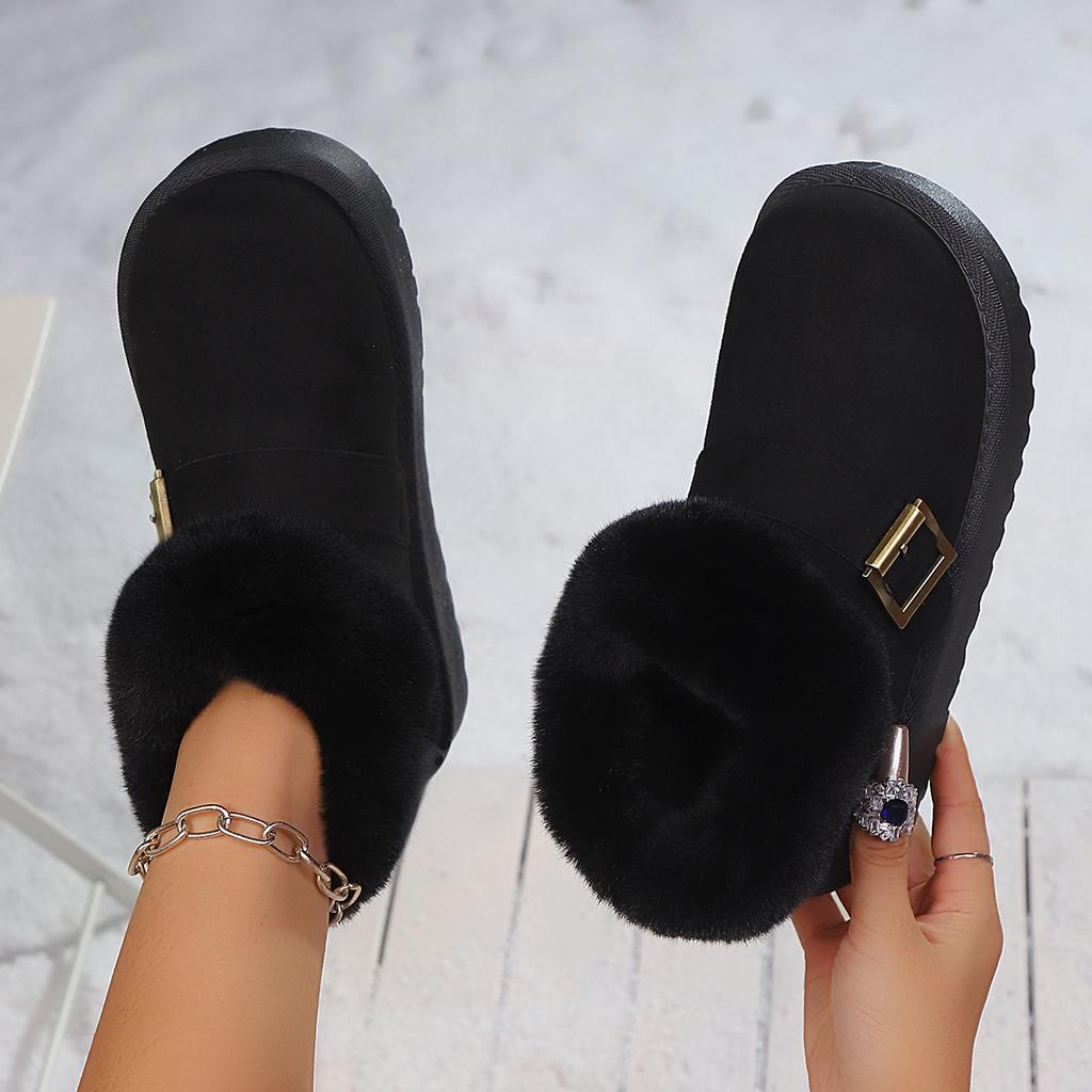 Snow Boots 2025 New Warm and Fashionable Short-cut Fleece Thickened Buckle Snow Boots for Women