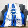 1pc Brighton & Hove Albion F.C. Blanket with Custom Name, Gift, for Men and Women, Soft Blanket, Good for Sofa Bed Couch Travel, Lightweight Flannel B