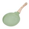 Frying Pan Wood Handle Aluminum Alloy Cooking Skillet Fast Heating Non Stick Omelet Pan for Home Kitchen