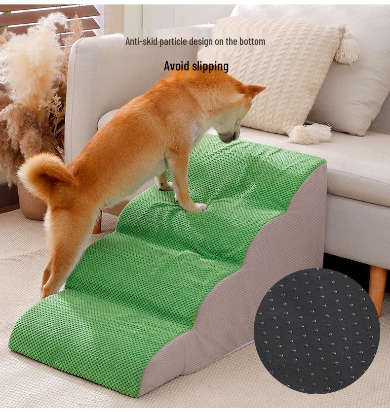 Removable Non-slip Pet Stairs: Washable Dog Ramp & Auxiliary Steps for Beds