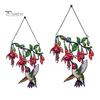 Stained Glass Style Hanging Ornament Hummingbird Window Pendant, Acrylic Suncatcher for Home Indoor Sun Catcher Garden Balcony Decoration, Colorful