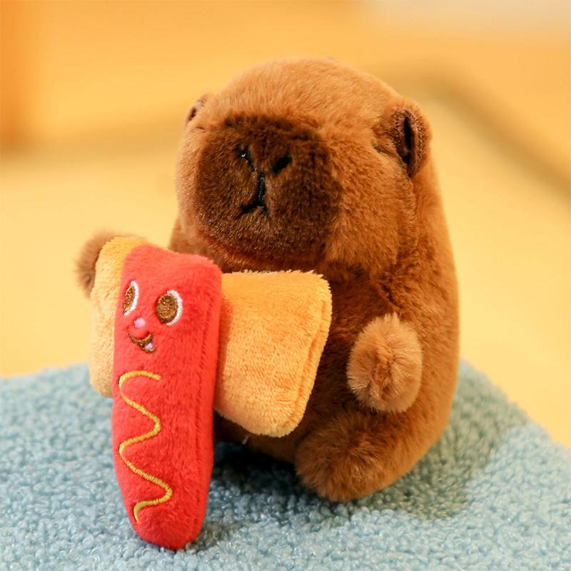 Cartoon Capybara Plush Keychain Pendant Bag Hanging Decoration Accessories Cute  Stuffed Doll Toy Keyring Kids Gift