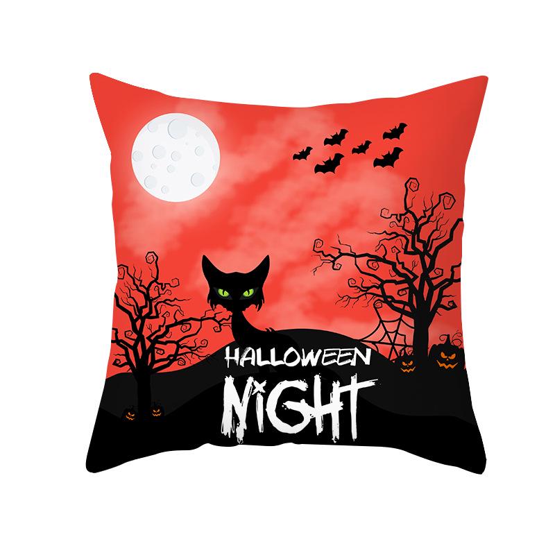 New Nordic Halloween Throw Pillow Cover Black Letter Print Sofa Cushion Cover Cushion Cover Home