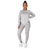 European Autumn/Winter Solid Color Hoodie and Long Pants Sportswear Set