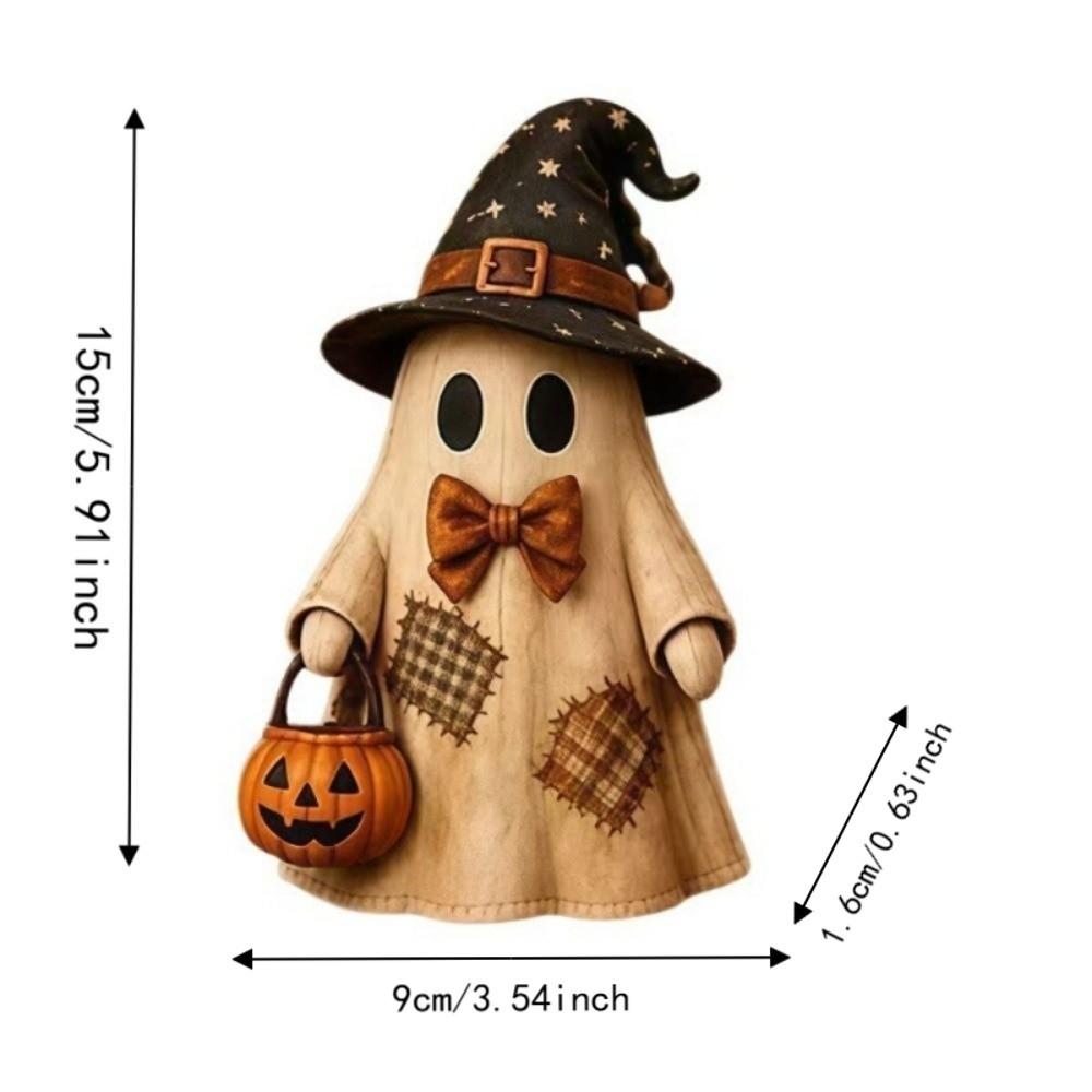 Zweiseitig bedrucktes Holzornament Handgefertigte Geisterfigur Tischdekoration Halloween