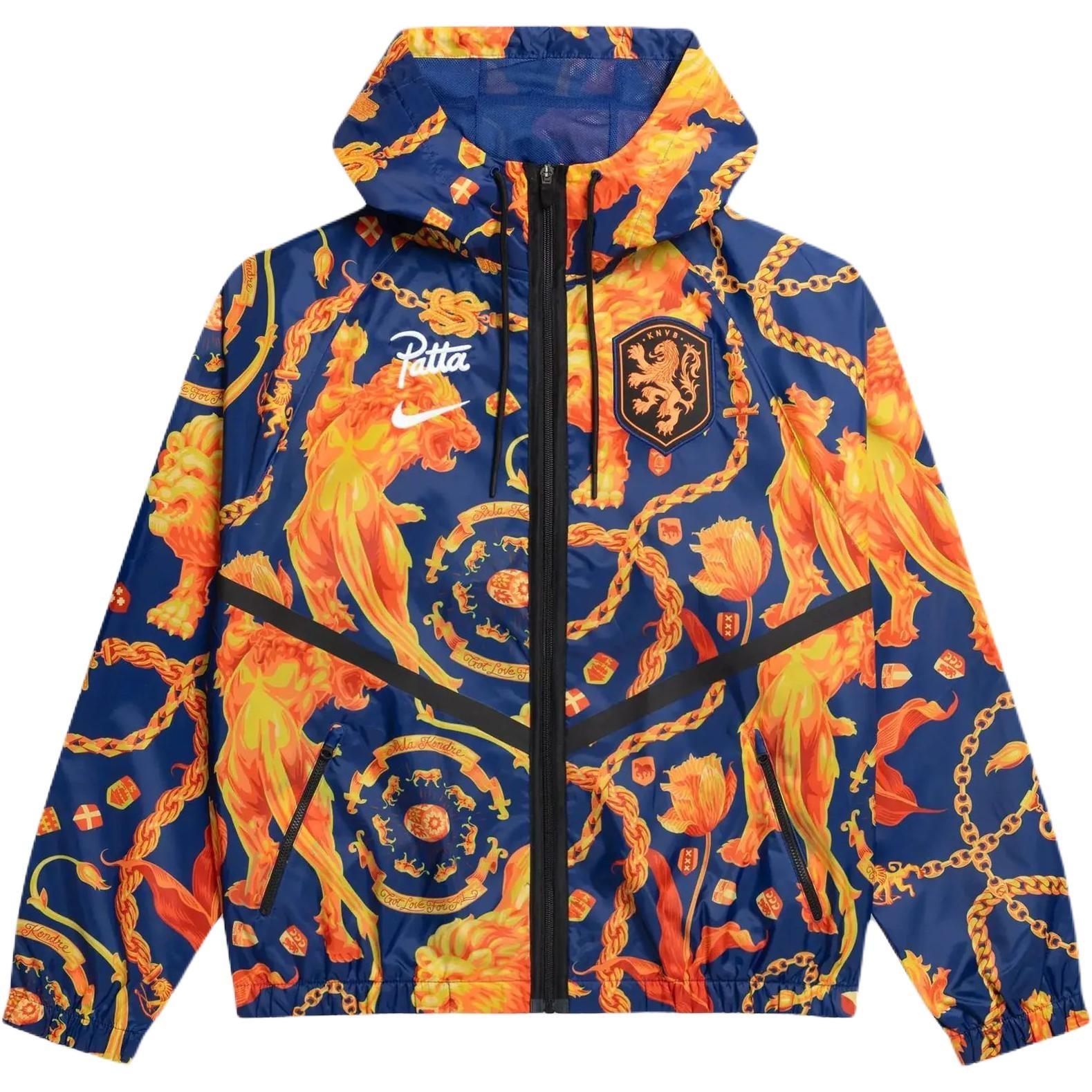 Nike x Netherlands x Patta Cryoshot Anthem Jacket Deep Royal Blue White Men s IH1617-455 S