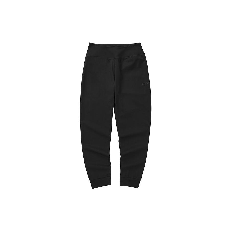 Skechers Stroll Series Solid Color Mid-Rise Soft Comfortable Cuffed Knit Joggers Women bottoms Carbon-Black L124W026-0018 M