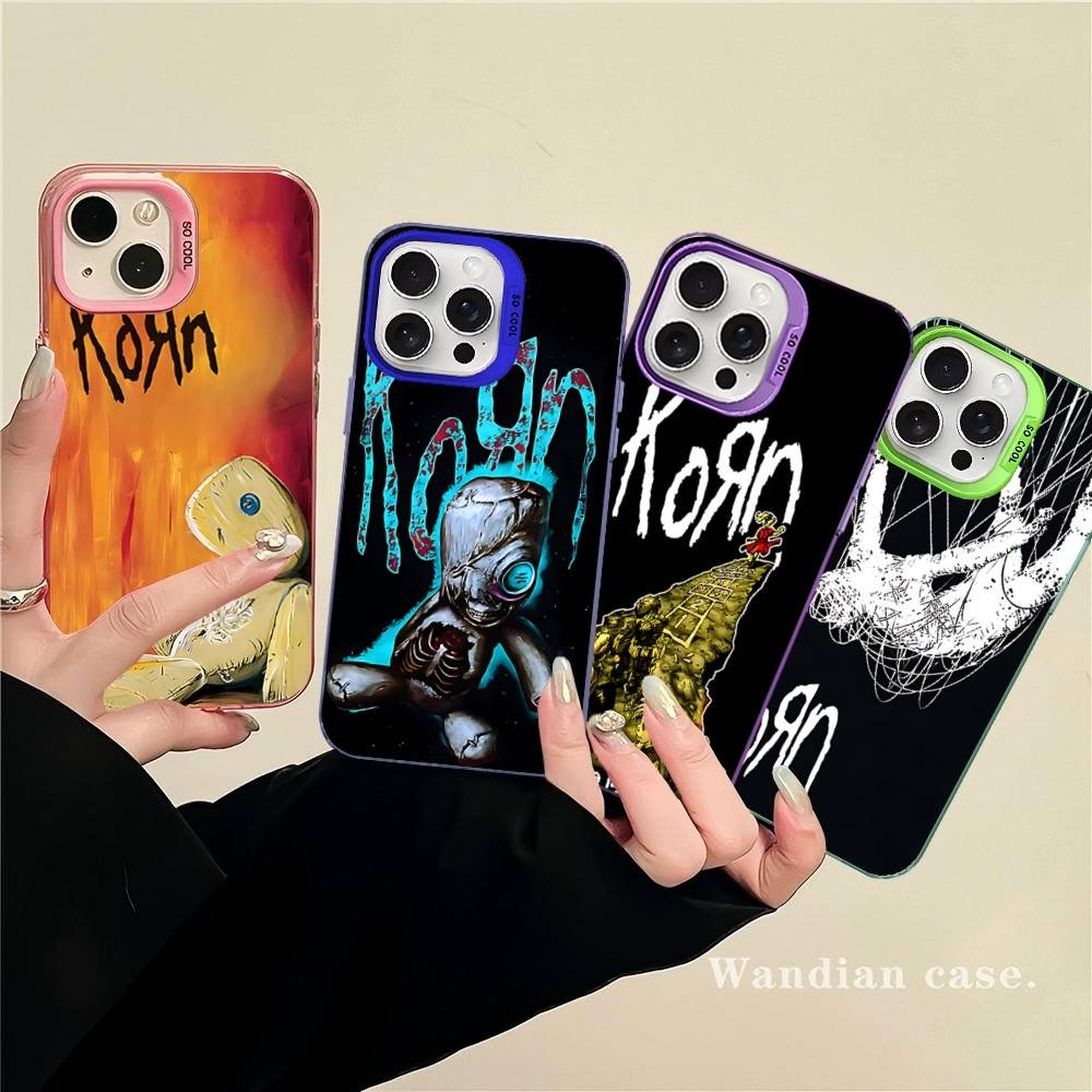 K-Korn Rock Band Colorful Phone Case For IPhone 17 16 15 14 13 12 11 Pro Max Plus Matte Cover