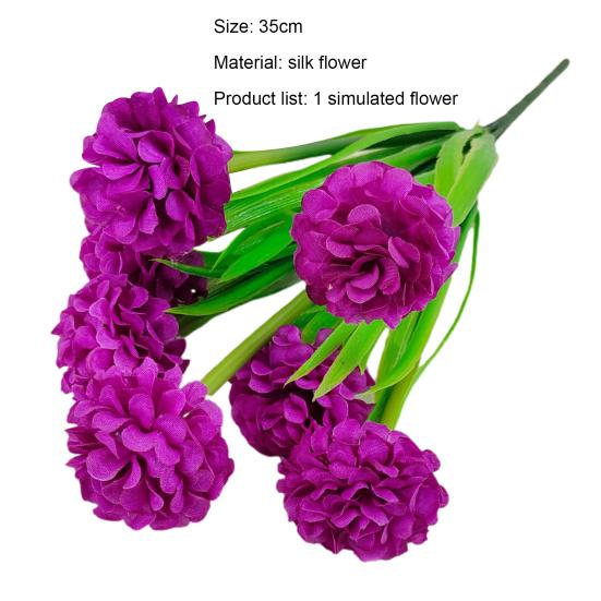 1 Branch Faux Flower No-watering Fresh-keeping 7 Heads Indoor Outdoor Elegant Fake Hydrangea Flower Party Decor