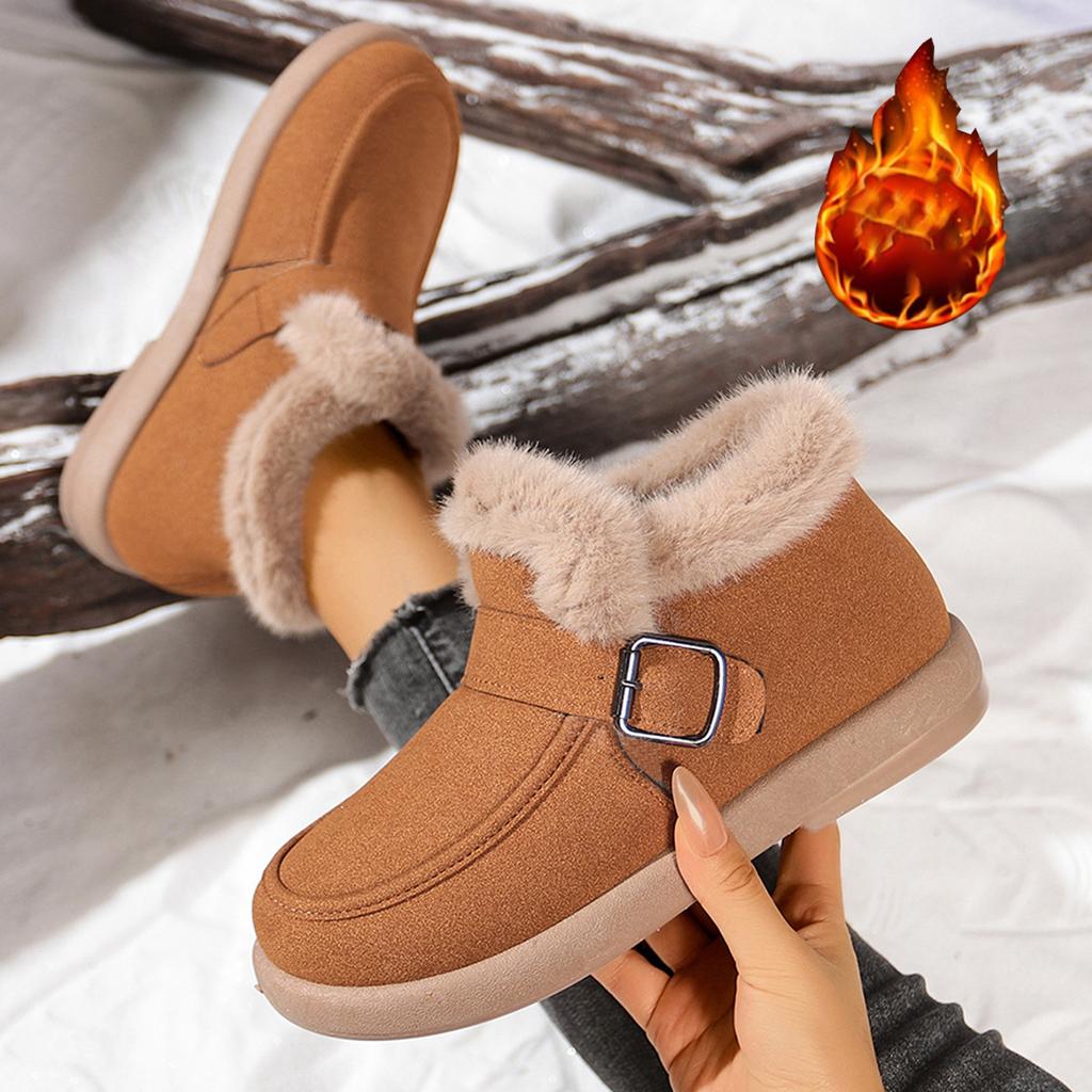 Strictly selected large-size snow boots, women's winter velvet and thickened fur integrated non-slip shoes, and pregnant women's cotton shoes