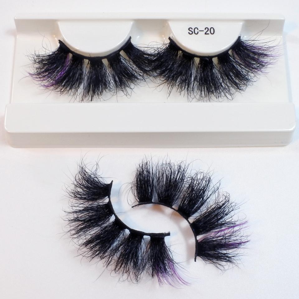 25mm Mink Eyelashes Newest Colored Lashes Dramatic Party Long Volume 3d Eyelashes Supplies Makeup False Eyelashes