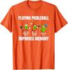 Pickleball Improves Memory Saying Tee Pickleball Jersey TShirt Novelty Gift Short Sleeve Blouses Kids Fashion Sports Outfit