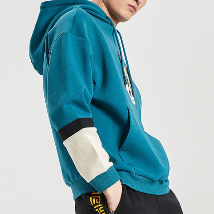 Li Ning X Disney Sweatshirts Men's Dragonfly Green Hooded Moderate Regular AWDQ841-2
