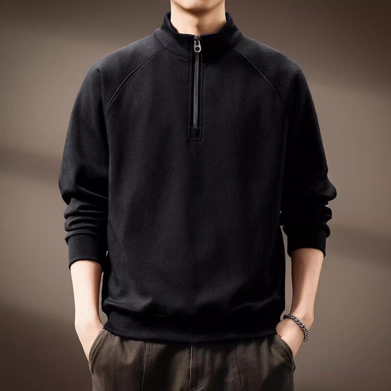 Men's American Retro Half-Zip Stand Collar Sweatshirt