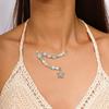 Hypoalergenní Přírodní Kámen Boho Korálky Bohemian Styl Nastavitelná Délka Choker Náhrdelník Vícevrstvé Dámské Šperky Svatba