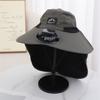 Wide Brim Fisherman Caps with Solar Powered Fan Panama Cap Fashion Bucket Hat  Outdoor