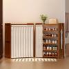 1pc Shoe Cabinet + Curtain Combo Set, Shoe Cabinet, Multi-Purpose Shoe Cabinet Shelf Storage Rack, Bamboo Material Is Strong and Durable