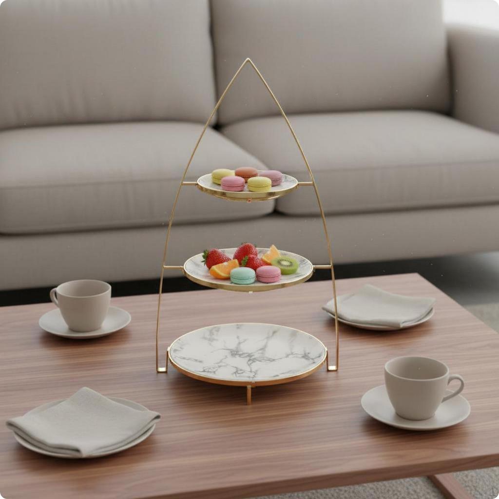 Cake Stand Light Luxury Dishwasher Dessert Holder for Afternoon Tea,