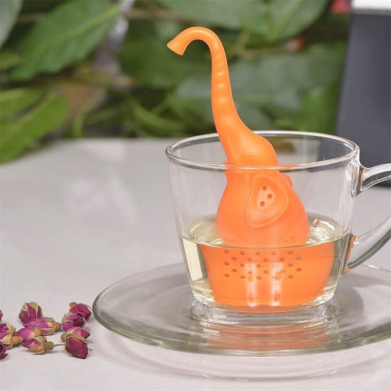 1 Stücke Silikon Elefanten Form Becher Tasse Lose Blatt Kräuter Spiece Filter Tee-ei ()
