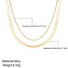 Stainless Steel Double Layer Necklace For Women  Non-Fading Gold Color Blade Snake Chain Chokers Necklace Female Jewelry