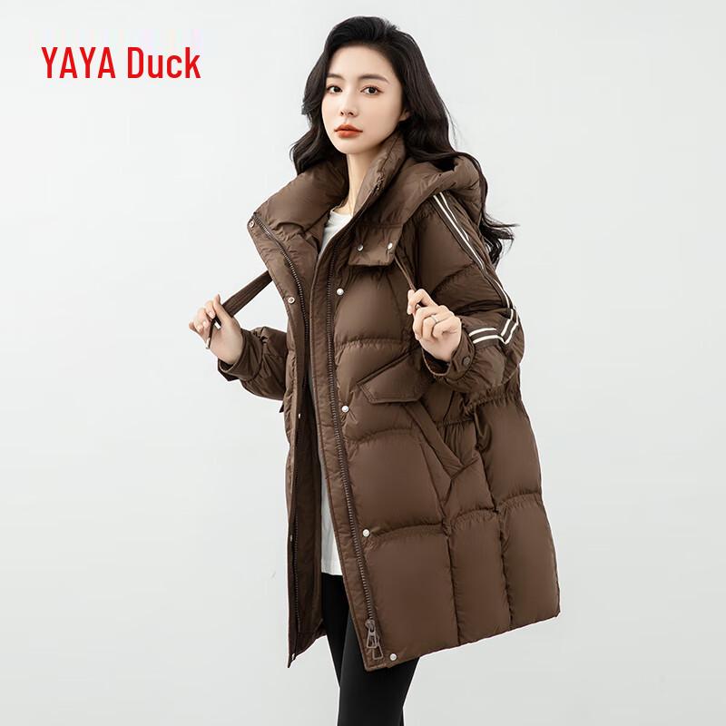 YAYA Women's 2024 Mid-length Hooded Down Jacket