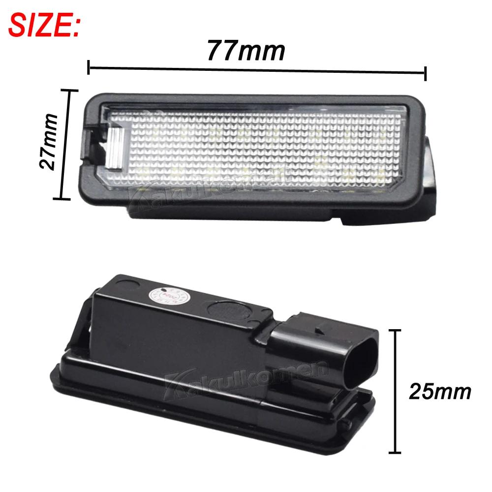 2 Pcs Car LED License Plate Lights 12V Working Lamp Replacement Car Light For VW GOLF 4 5 6 7 6R Passat B6 Lupo Scirocco Polo