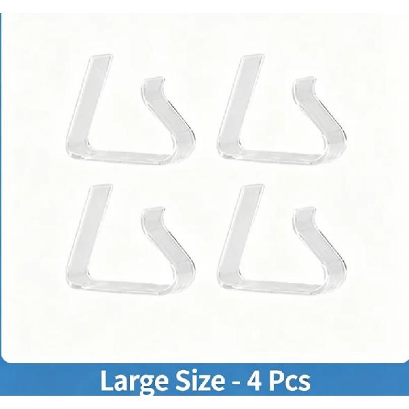 4PCS Clear Tablecloth Clips Durable Plastic Table Cover Holders Windproof Clamps Securing Tablecloths Plastic Tablecloth Clips