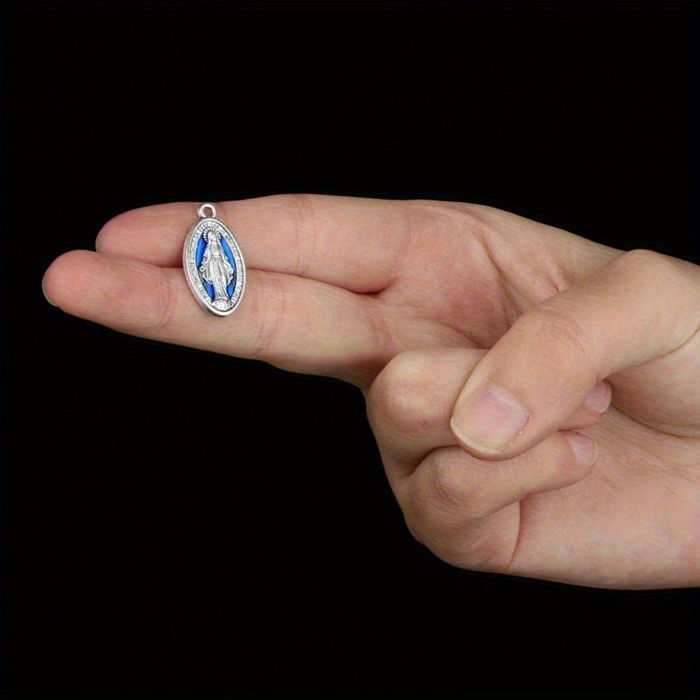 20 buc/lot Fecioara Harurilor Medalia Miraculoasă Pandantive Farmece Colier Rozariu Bijuterii Religioase Catolice Smalț Albastru