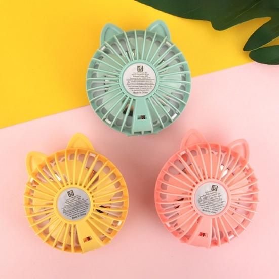 Cute Cat Portable Mini Pocket Fan Rechargeable LED Fill Light with Makeup Mirror