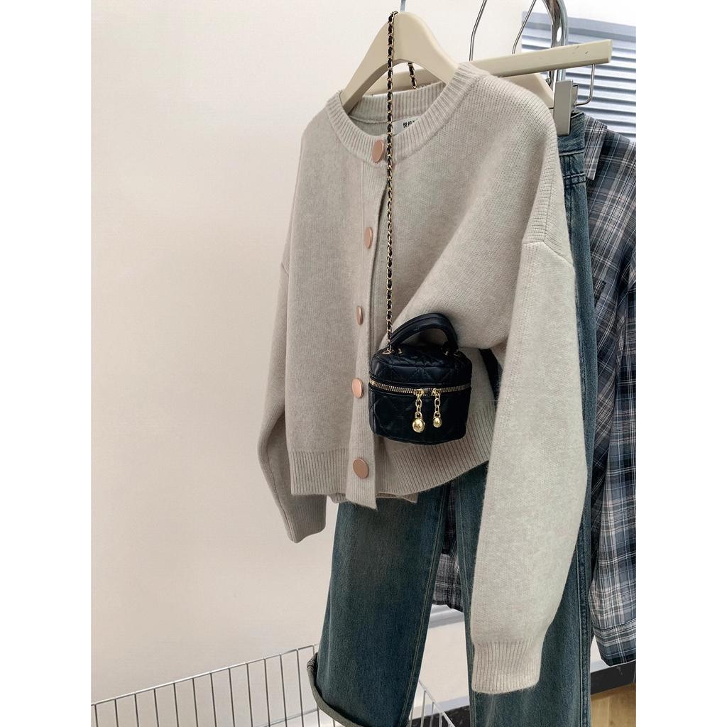 Trendy knitted cardigan women's spring and autumn new soft waxy single-breasted small sweater jacket versatile top