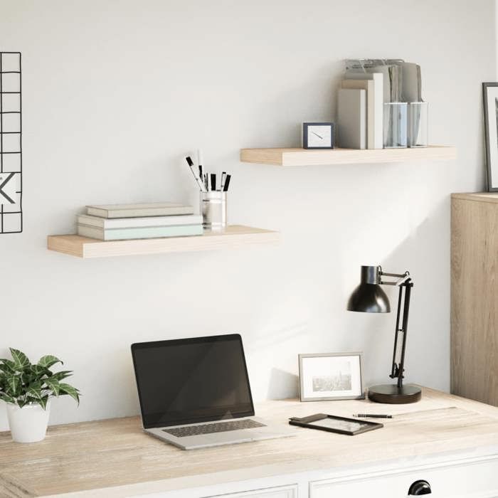 VidaXL Étagères flottantes 2 pcs 60x23,5x4 cm bois d'ingénierie, étagère murale, planche d'étagère, étagère murale de salle 4010689
