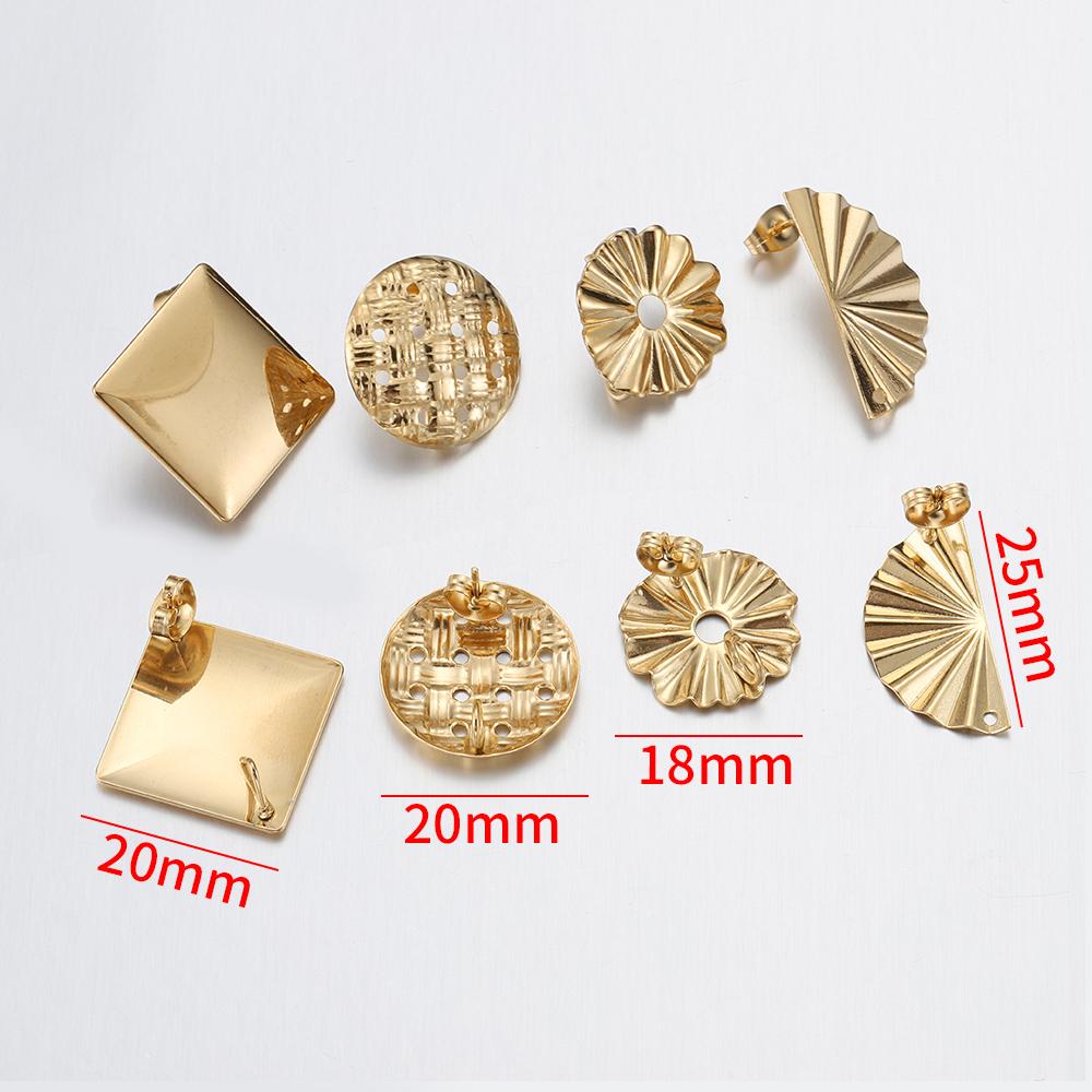 10 Stück Edelstahl-Ohrhaken im böhmischen Stil für Schmuckherstellung, DIY-Ohrringrohlinge aus geometrischen Formen