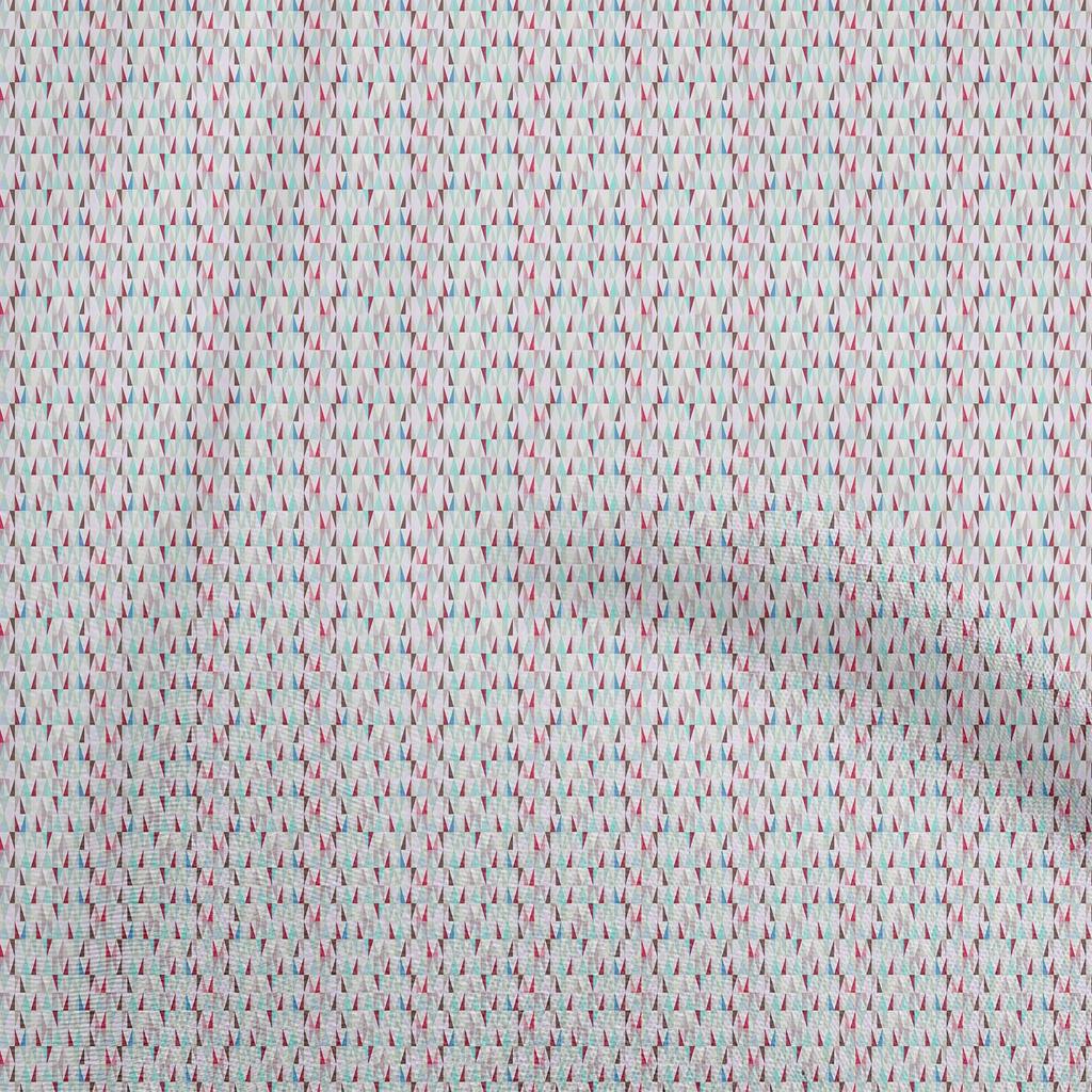 oneOone Cotton Flex Maroon Fabric Triangle Dress Material Fabric Print Fabric By The Yard 40 Inch