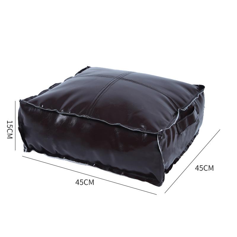 Unstuffed Pouf Cover No Filling Cushion Cover Oil Wax Leather Footstool Lazy Floor Futon Bedroom Decor Foot Stool Ottoman Cover