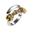 Adjustable Open Ring Men Women Vintage Geometric Plated Finger With Vajra Motif Retro Ethnic Style