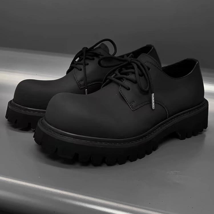 

Мужские модные туфли дерби в британском стиле, увеличивающие рост, с круглым носком, из матовой кожи - Высококачественные японские низкие мартины Size 39