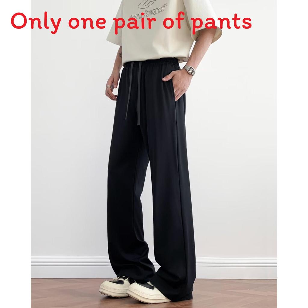 Summer Mens Wide Leg Pants With Ice Silk Fabric For Casual Wear Young Adults